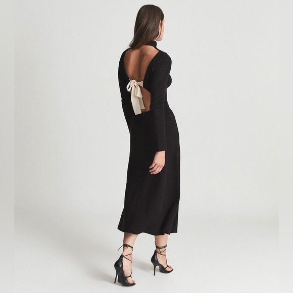 REISS Lily Open Back Midi Dress - Picture 1 of 9